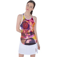 Fractured Colours Racer Back Mesh Tank Top