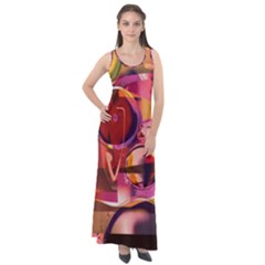 Fractured Colours Sleeveless Velour Maxi Dress by helendesigns