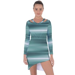 Tech Abstract Print Asymmetric Cut-out Shift Dress