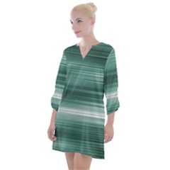 Tech Abstract Print Open Neck Shift Dress