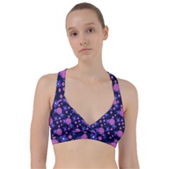 Pink And Blue Flowers Sweetheart Sports Bra by bloomingvinedesign