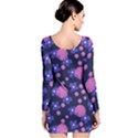 Pink and Blue Flowers Long Sleeve Bodycon Dress View2