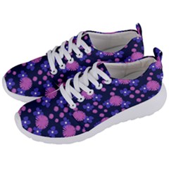 Pink And Blue Flowers Men s Lightweight Sports Shoes by bloomingvinedesign