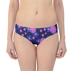 Pink And Blue Flowers Hipster Bikini Bottoms by bloomingvinedesign