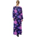 Pink and Blue Flowers Maxi Chiffon Beach Wrap View2