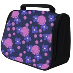 Pink And Blue Flowers Full Print Travel Pouch (big) by bloomingvinedesign