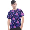 Pink and Blue Flowers Men s Sport Top View1