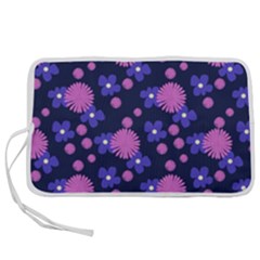 Pink And Blue Flowers Pen Storage Case (s)