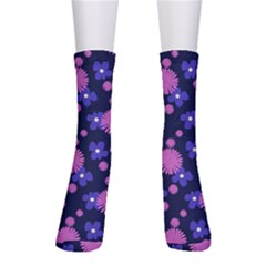 Pink And Blue Flowers Men s Crew Socks