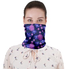 Pink And Blue Flowers Face Covering Bandana (adult)