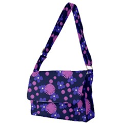 Pink And Blue Flowers Full Print Messenger Bag (s) by bloomingvinedesign