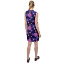 Pink and Blue Flowers Sleeveless Shirt Dress View2