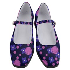 Pink And Blue Flowers Women s Mary Jane Shoes