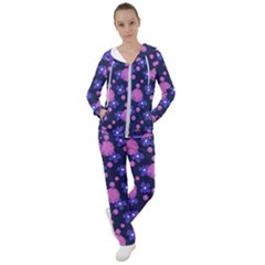 Pink And Blue Flowers Women s Tracksuit by bloomingvinedesign