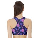 Pink and Blue Flowers Sports Bra with Border View2