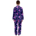 Pink and Blue Flowers Satin Long Sleeve Pyjamas Set View2