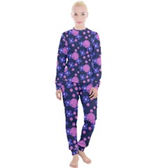 Pink And Blue Flowers Women s Lounge Set by bloomingvinedesign