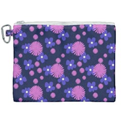 Pink And Blue Flowers Canvas Cosmetic Bag (xxl) by bloomingvinedesign