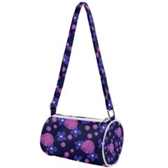 Pink And Blue Flowers Mini Cylinder Bag