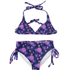 Pink And Blue Flowers Kids  Classic Bikini Set by bloomingvinedesign