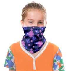 Pink And Blue Flowers Face Covering Bandana (kids)