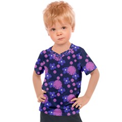 Pink And Blue Flowers Kids  Sports Tee