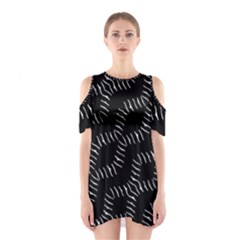 Black And White Geo Print Shoulder Cutout One Piece Dress by dflcprintsclothing