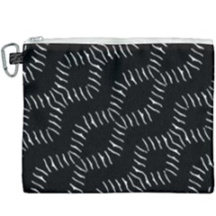 Black And White Geo Print Canvas Cosmetic Bag (xxxl)