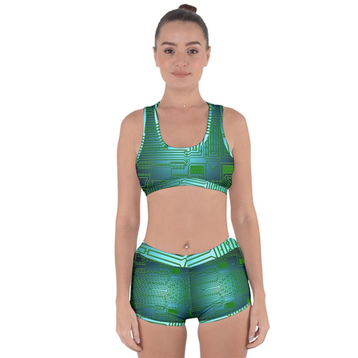 Cross Crossing Crosswalk Line Walk Racerback Boyleg Bikini Set