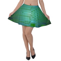 Cross Crossing Crosswalk Line Walk Velvet Skater Skirt by HermanTelo