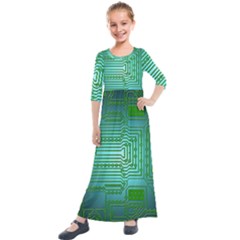 Cross Crossing Crosswalk Line Walk Kids  Quarter Sleeve Maxi Dress by HermanTelo