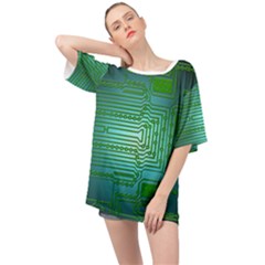 Cross Crossing Crosswalk Line Walk Oversized Chiffon Top by HermanTelo