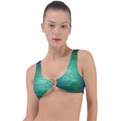 Cross Crossing Crosswalk Line Walk Ring Detail Bikini Top