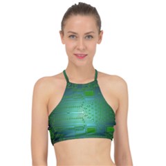 Cross Crossing Crosswalk Line Walk Racer Front Bikini Top