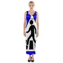 Cross Crossing Crosswalk Line Walk Fitted Maxi Dress by HermanTelo