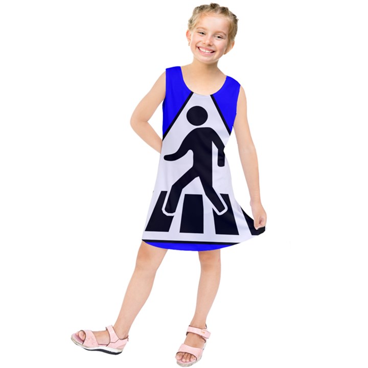 Cross Crossing Crosswalk Line Walk Kids  Tunic Dress