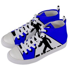 Cross Crossing Crosswalk Line Walk Women s Mid-top Canvas Sneakers by HermanTelo