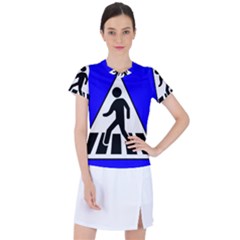 Cross Crossing Crosswalk Line Walk Women s Sports Top