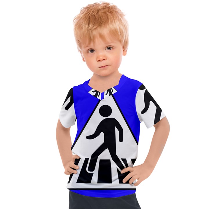 Cross Crossing Crosswalk Line Walk Kids  Sports Tee