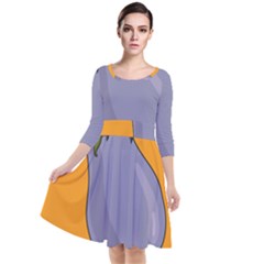 Eggplant Fresh Health Quarter Sleeve Waist Band Dress