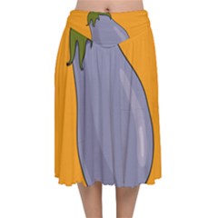 Eggplant Fresh Health Velvet Flared Midi Skirt