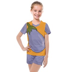 Eggplant Fresh Health Kids  Mesh Tee And Shorts Set