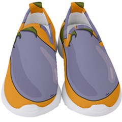 Eggplant Fresh Health Kids  Slip On Sneakers by Mariart