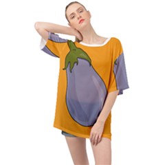 Eggplant Fresh Health Oversized Chiffon Top by Mariart