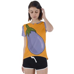 Eggplant Fresh Health Short Sleeve Foldover Tee