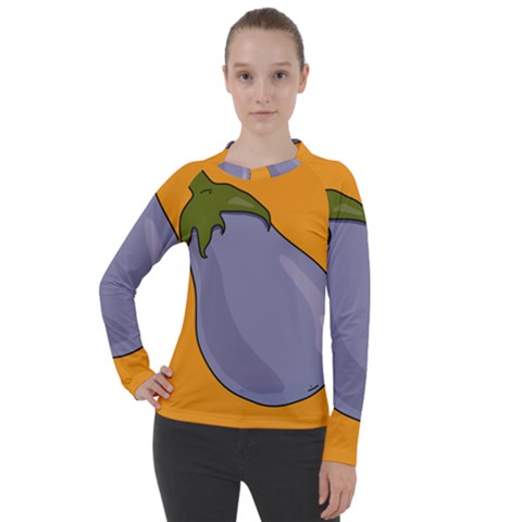 Eggplant Fresh Health Women s Pique Long Sleeve Tee by Mariart