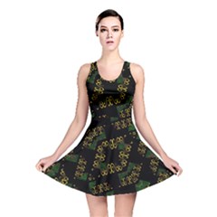 Modern Geometric Print Reversible Skater Dress