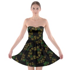 Modern Geometric Print Strapless Bra Top Dress