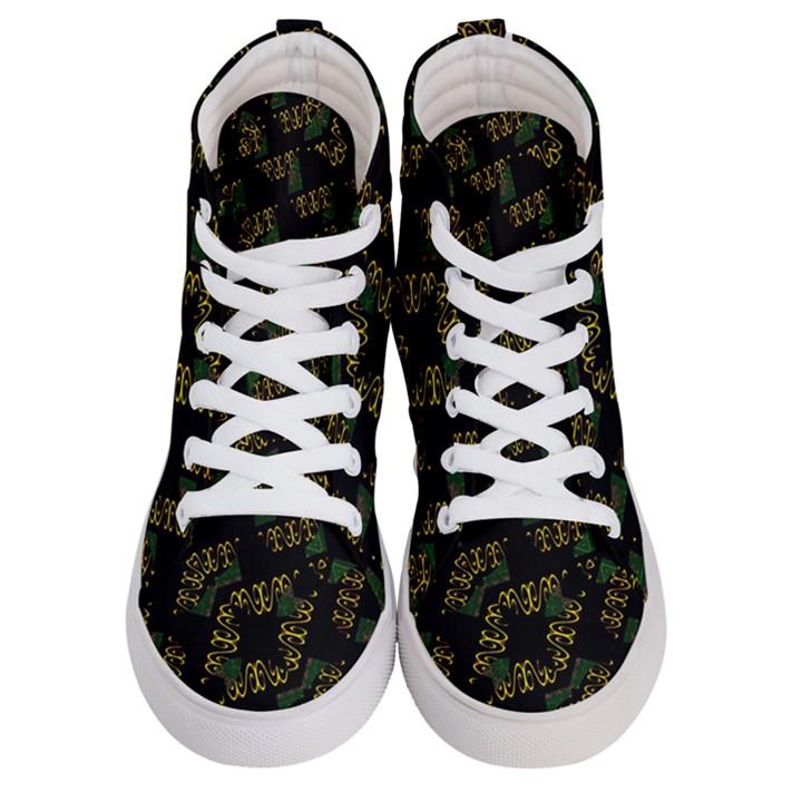 Modern Geometric Print Men s Hi-Top Skate Sneakers