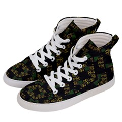 Modern Geometric Print Women s Hi-top Skate Sneakers by dflcprintsclothing